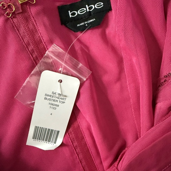 Bebe Satin Sweetheart Bustier Top | Hot Pink | Sizes 2, 4 & 8 | NWT - Picture 10 of 11
